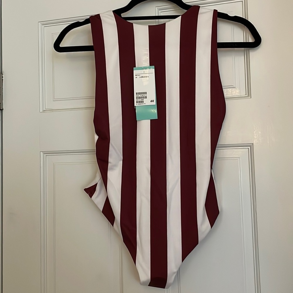 H&M striped one piece bathing suit